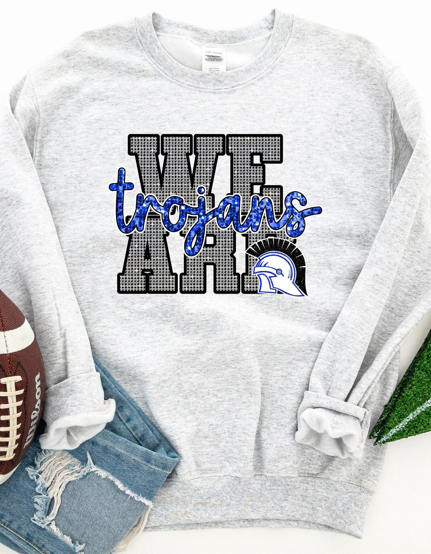 Faux Rhinestone We Are Trojans