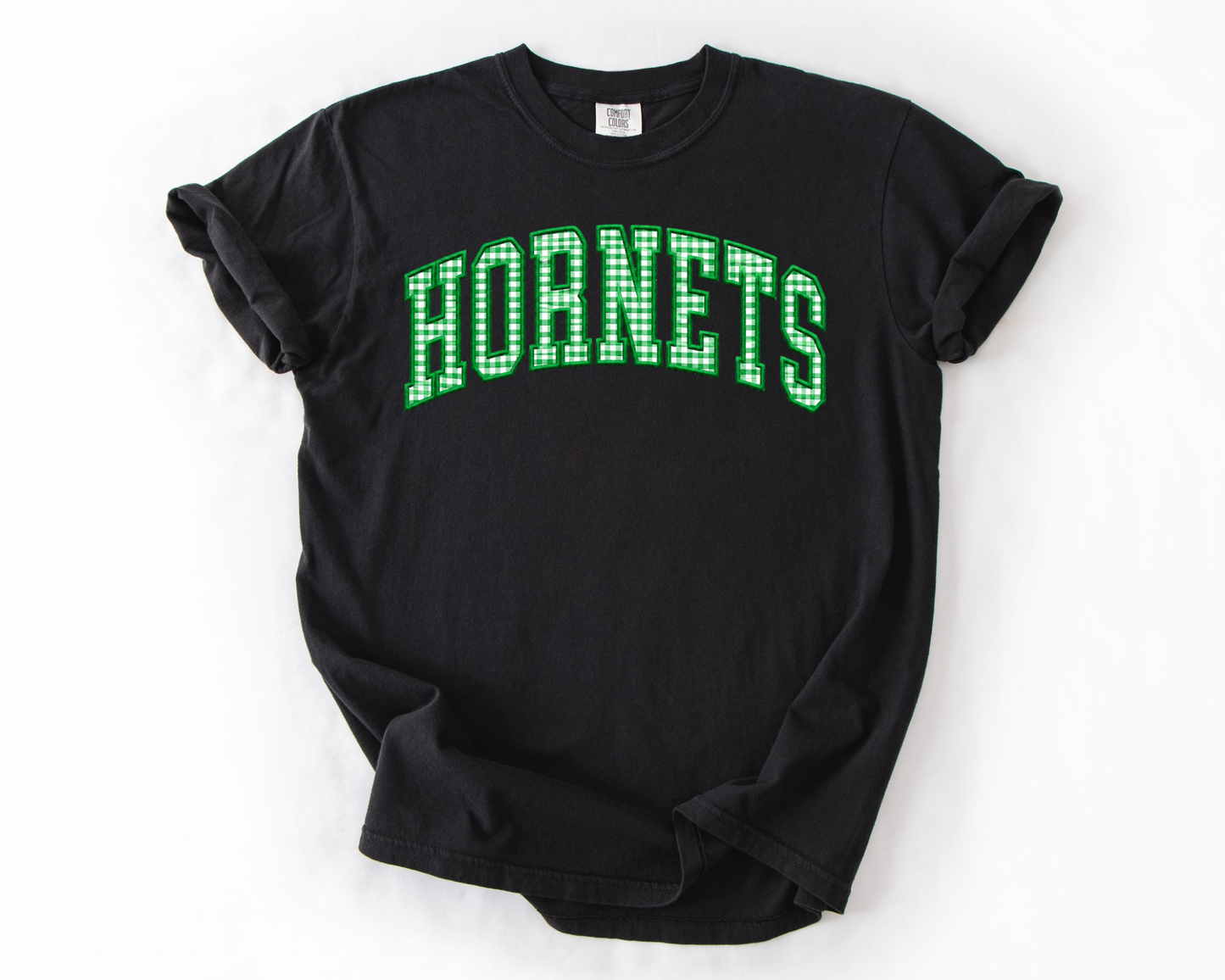 PRE-ORDER Faux Embroidered Checkered Hornets Tee