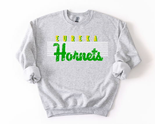 PRE-ORDER Ash Grey Vintage Stripe Hornets Sweatshirts