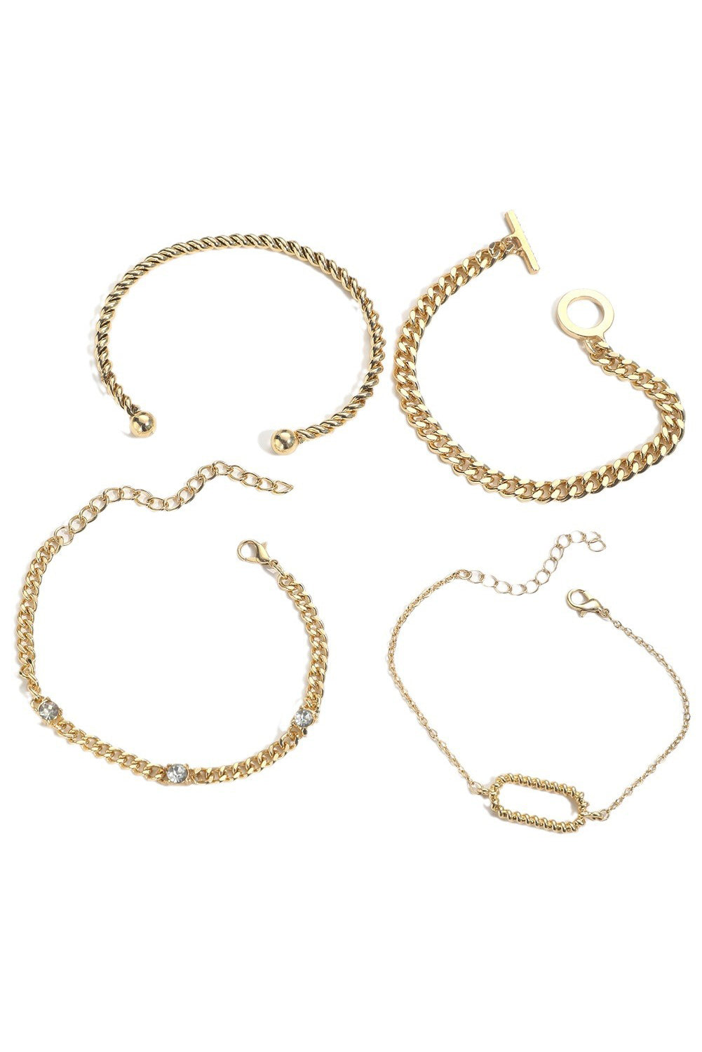 Gold 4 Piece Bracelet Set