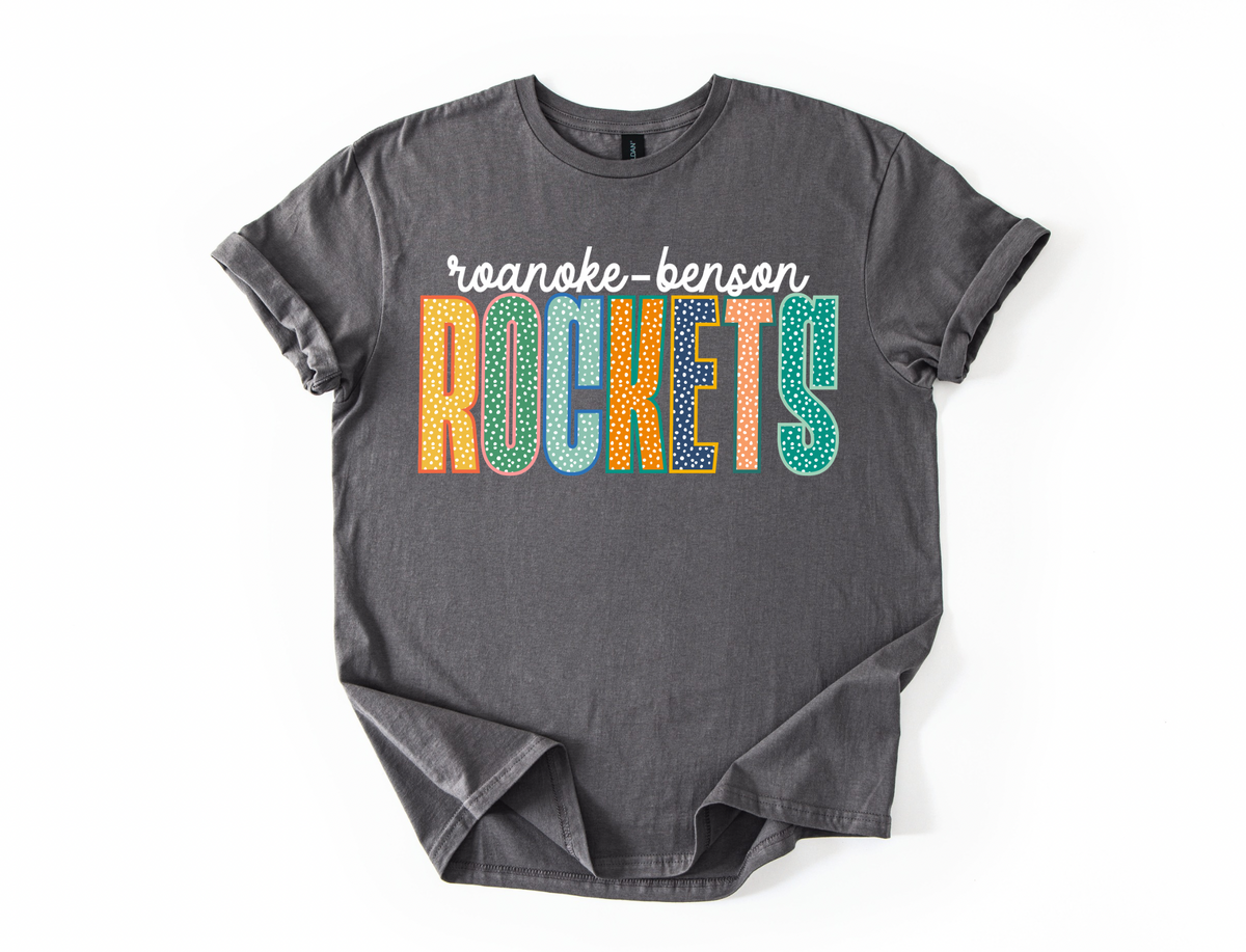 PRE-ORDER Roanoke-Benson Rockets Polka Dot Tee