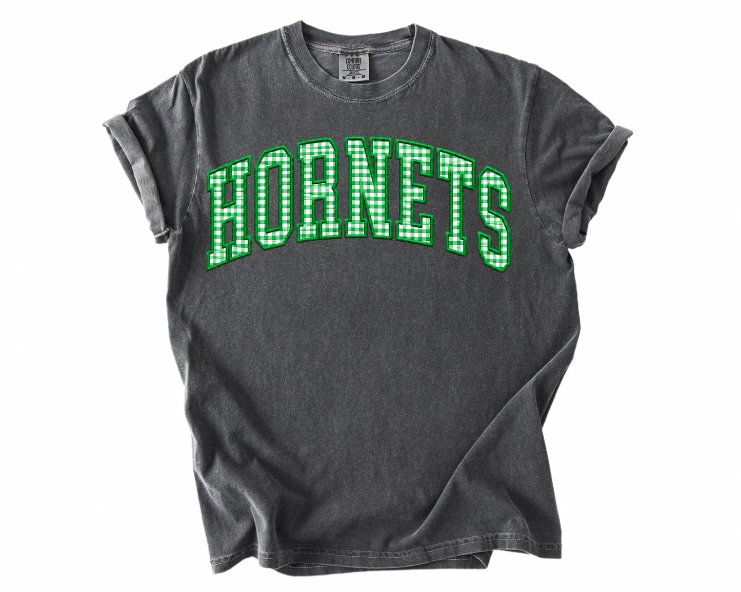 PRE-ORDER Faux Embroidered Checkered Hornets Tee