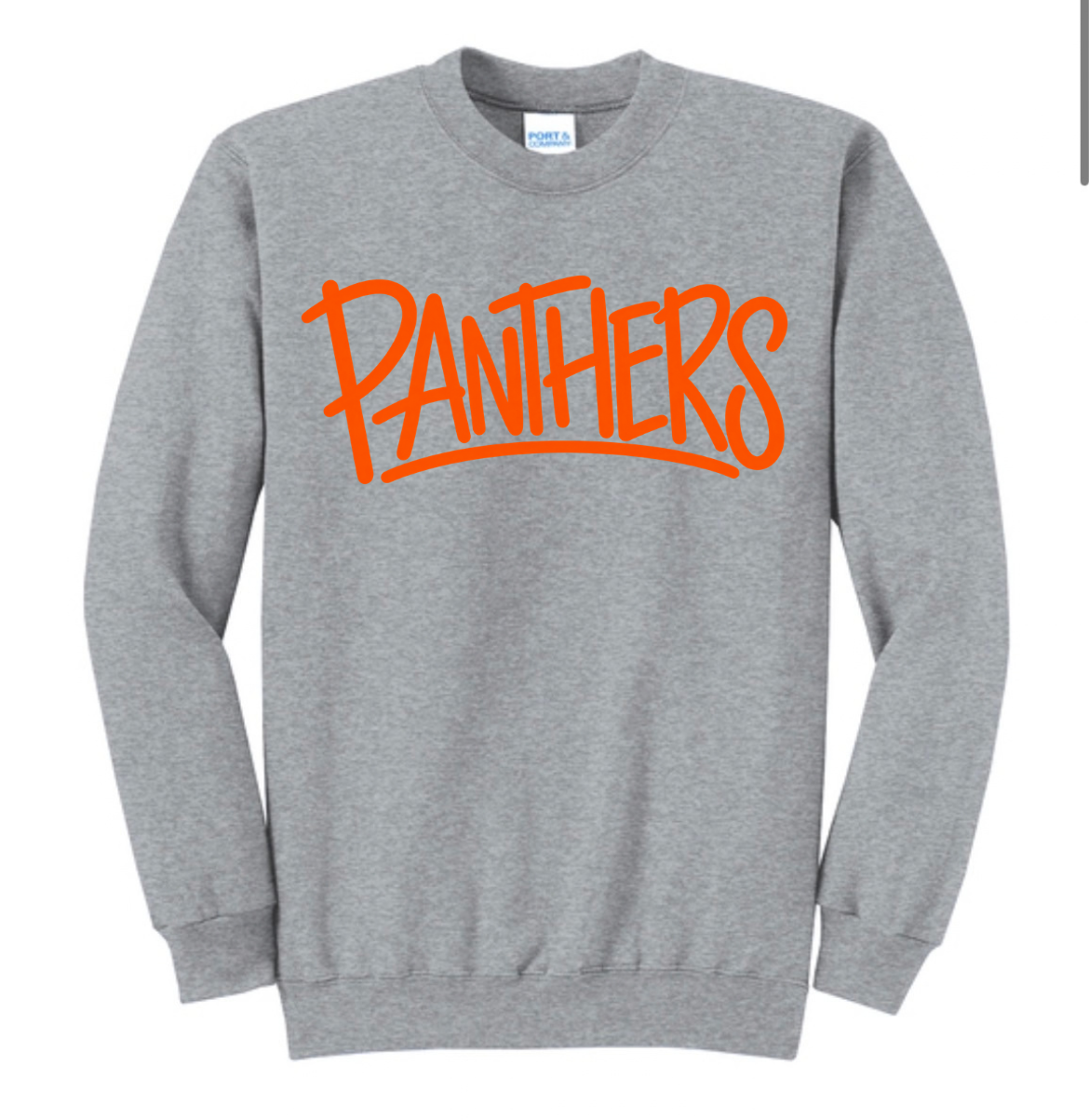 PRE-ORDER Panthers Orange Script Crewneck