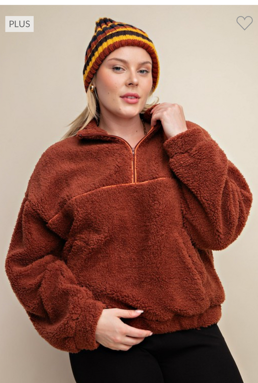 Curvy Brick Fleece Quarter Zip