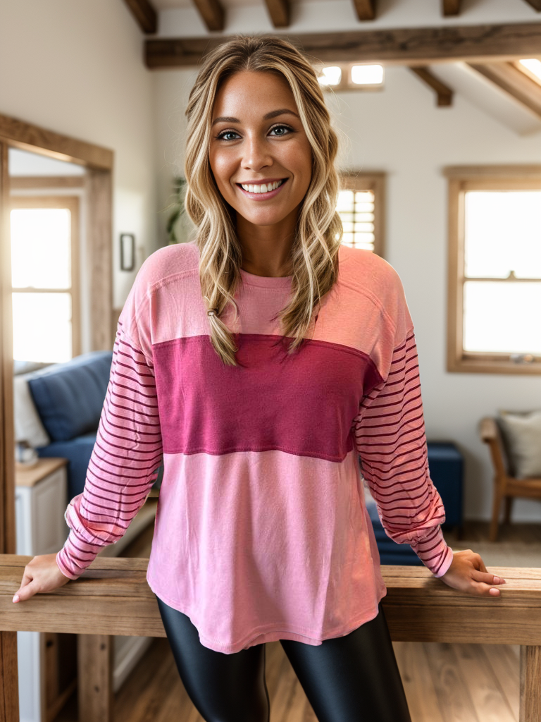 Colorblock Striped Top